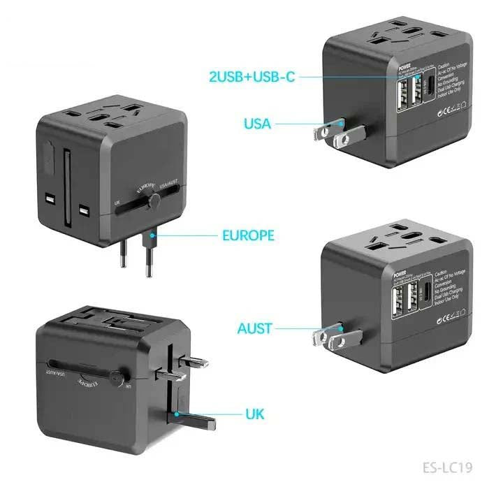 Earldom USB International Travel Adapter With Type C to USB 3.1 Adapter/Universal Travel Adapter