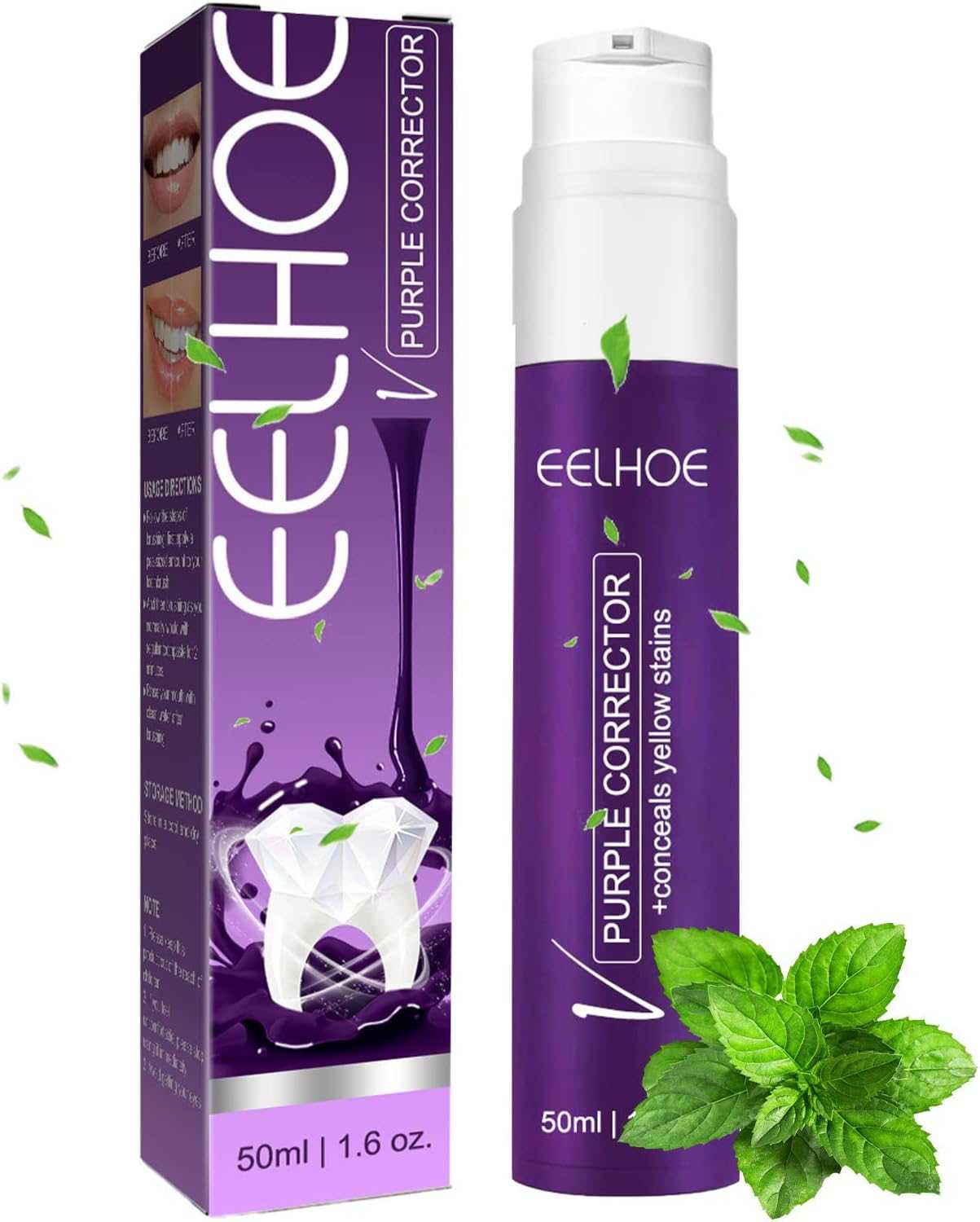 ELHO Teeth Whitening Toothpaste for Removing Yellow Stains - 50 ml