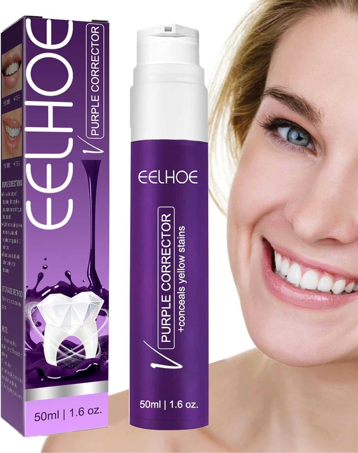 ELHO Teeth Whitening Toothpaste for Removing Yellow Stains - 50 ml