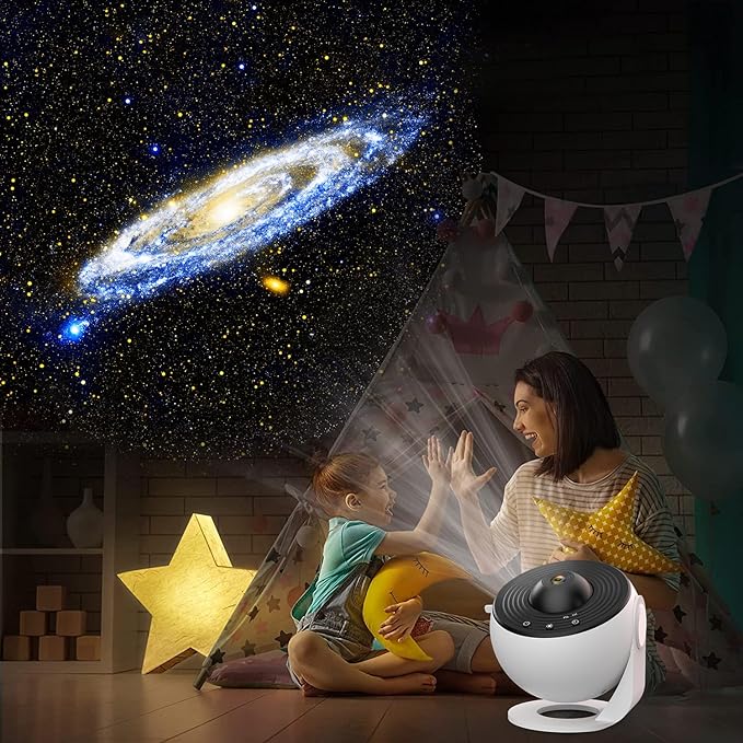 Galaxy Star Projector with 360 Degree Rotation Night Sky Light 13 Replaceable Galaxy Discs LED Projection Lamp for Bedroom Home Decor Kids and Adults