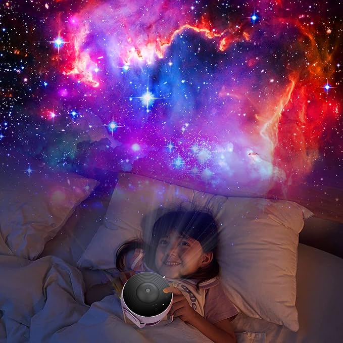 Galaxy Star Projector with 360 Degree Rotation Night Sky Light 13 Replaceable Galaxy Discs LED Projection Lamp for Bedroom Home Decor Kids and Adults