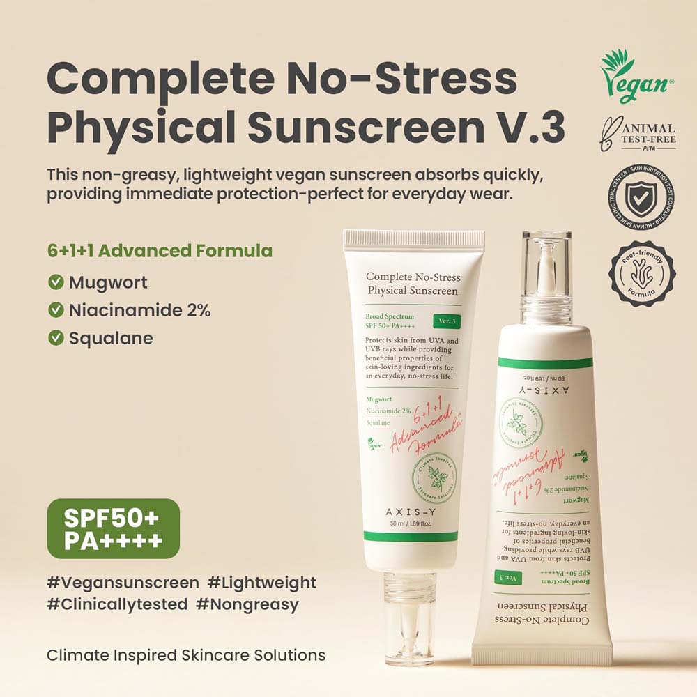Mineral Sunscreen SPF 50+ for Sensitive Skin – Lightweight Face Sun Cream with Niacinamide, Hyaluronic Acid & Zinc Oxide, 50ml