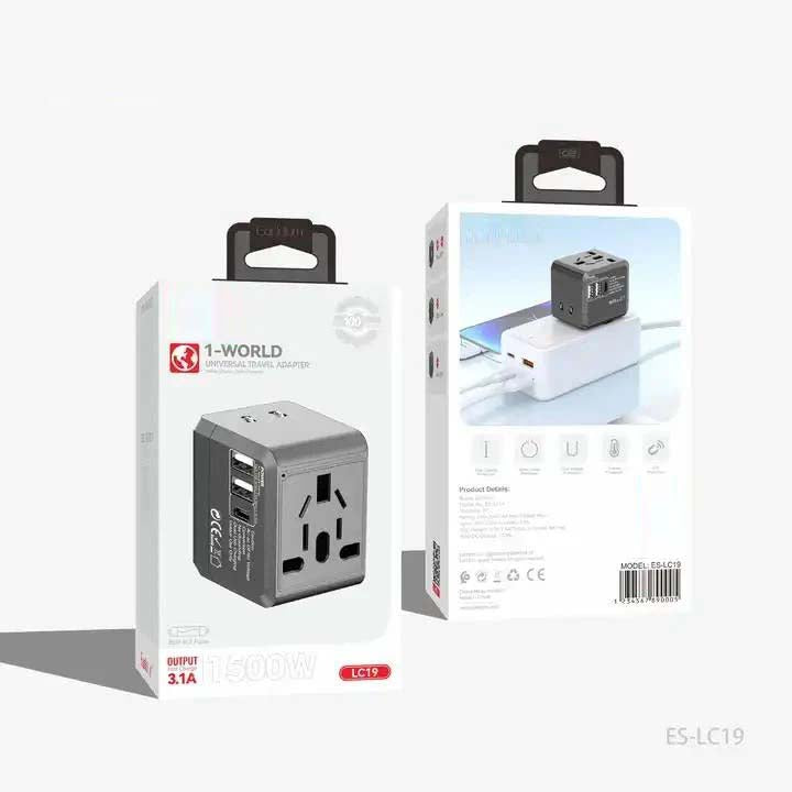 Earldom USB International Travel Adapter With Type C to USB 3.1 Adapter/Universal Travel Adapter