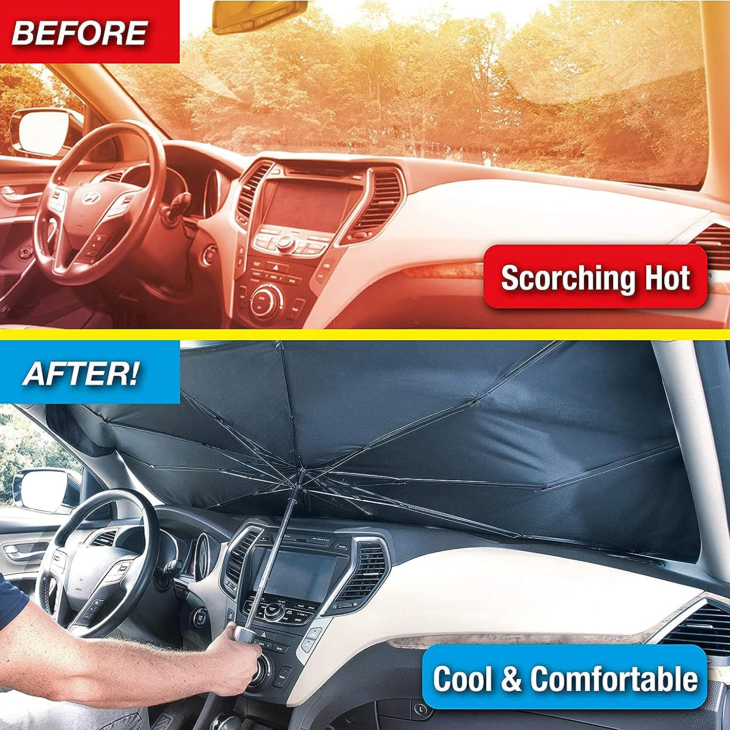 Foldable Car Windshield Sun Shade Umbrella